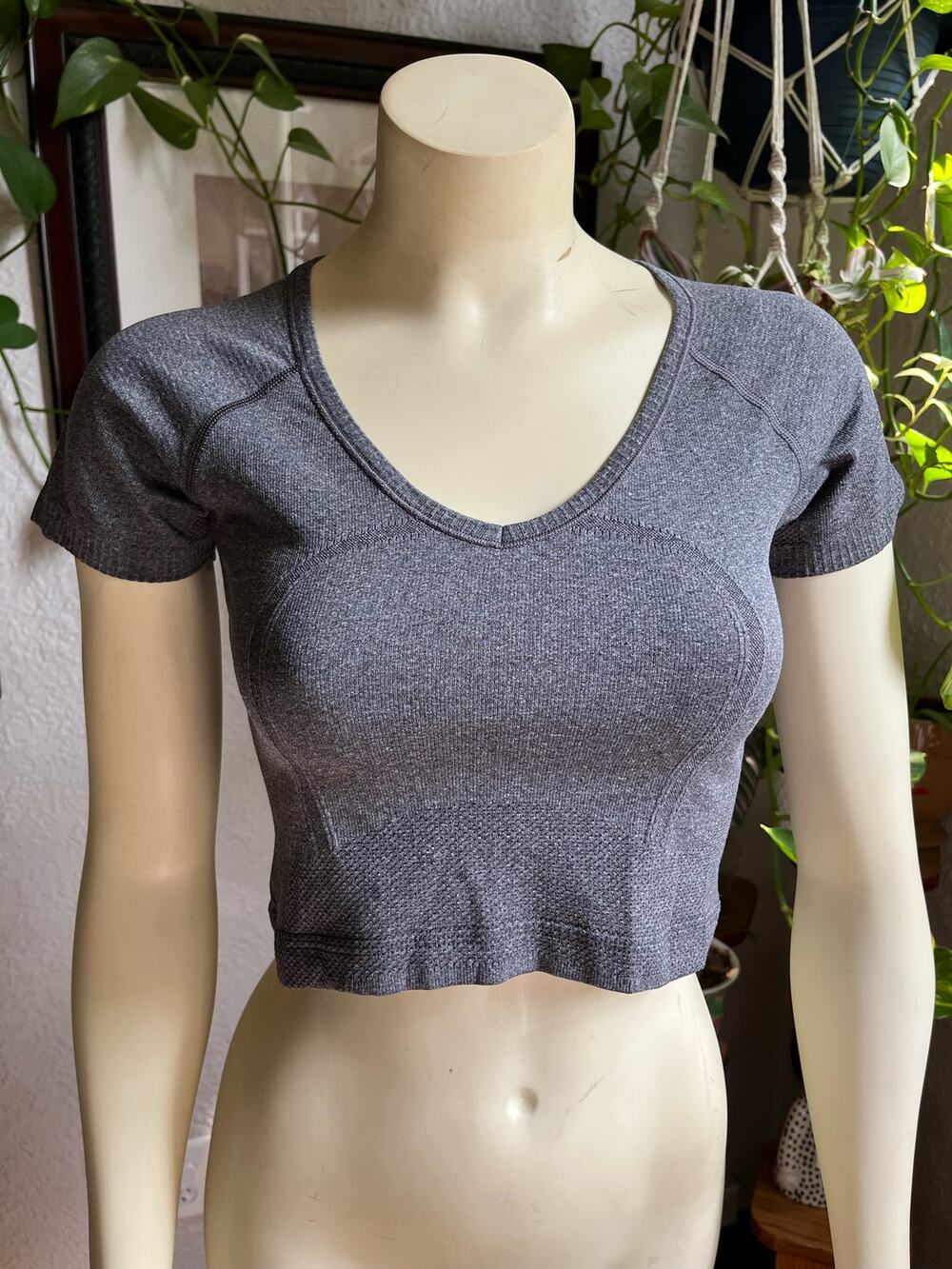 Lululemon Gray Short Sleeve Crop Top